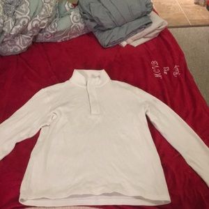 Michael Kors White Pullover W/ partial Zip-Up (M)